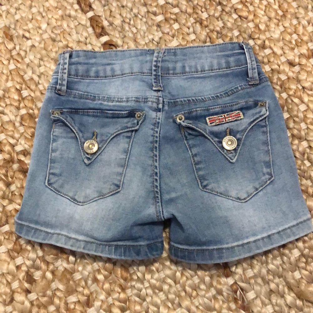 HUDSON girls flap pocket denim distressed shorts